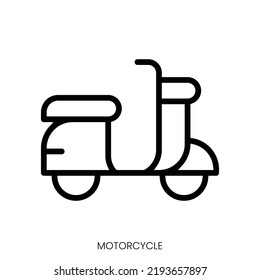 motorcycle icon. Line Art Style Design Isolated On White Background