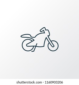 Motorcycle icon line symbol. Premium quality isolated motorbike element in trendy style.