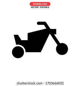 Icono de motocicleta o logotipo símbolo de signo aislado ilustración vectorial - iconos vectoriales de estilo negro de alta calidad
