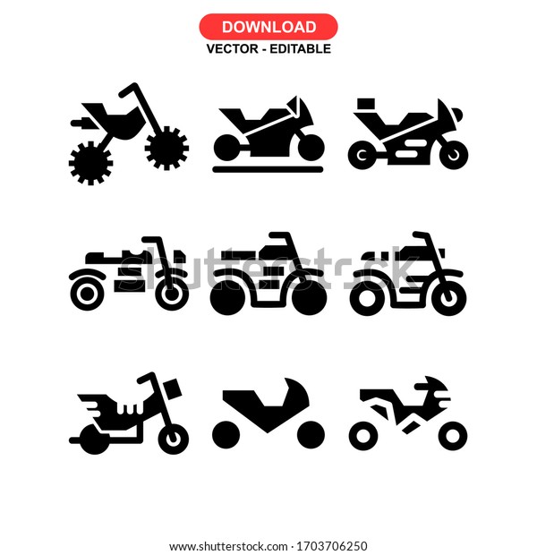 motorcycle\
icon or logo isolated sign symbol vector illustration - Collection\
of high quality black style vector\
icons\
