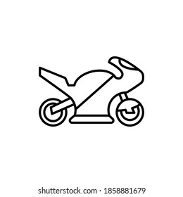Motorradsymbol oder Logo, Vektorlinie Stil schwarz Farbe.