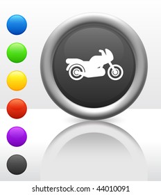 Motorcycle Icon on Internet Button Original Vector Illustration