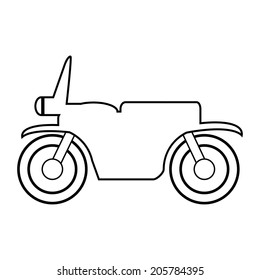 Motorcycle icon on white background. Vector illustration.