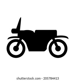 Motorcycle icon on white background. Vector illustration.