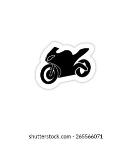 Motorcycle icon on a white background with shadow