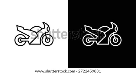 Motorcycle icon outline and linear vector. outline icon and illustration