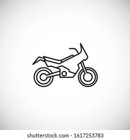Motorcycle icon outline on background for graphic and web design. Creative illustration concept symbol for web or mobile app.