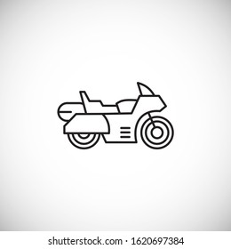 Motorcycle icon outline on background for graphic and web design. Creative illustration concept symbol for web or mobile app.