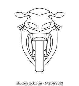 Motorcycle Icon. Outline Simple Design. Vector Illustration.