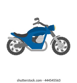 motorcycle icon. motorcycle racing. powerful blue bike