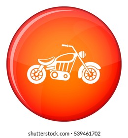 Motorcycle icon in red circle isolated on white background vector illustration