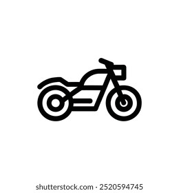 Motorcycle icon representing motor vehicle and transport, ideal for travel and adventure themes.