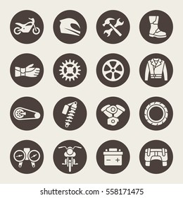 Motorcycle icon set