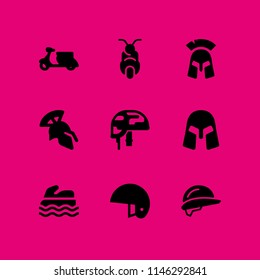 motorcycle icon set with scooter bike, sea scooter and helmet vector icons for web and graphic design