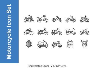 Motorcycle Icon Set with vector collections. 