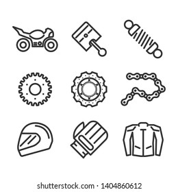 Motorcycle icon set, vector illustration