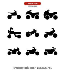 Motorcycle icon set vector illustration - Collection of high quality black style icons.