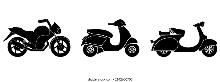motorcycle icon set, motorcycle vector set sign symbol of transportations