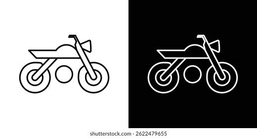 Motorcycle icon shape graphic simple plain clipart symbol. thin line outline art
