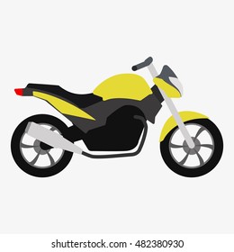 Motorcycle icon or sign. Bike flat vector illustration