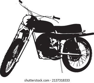 Motorcycle icon or sign. Vector black silhouette of bike or motorcycle.