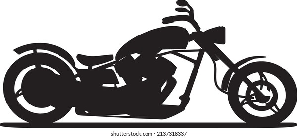 Motorcycle icon or sign. Vector black silhouette of bike or motorcycle.
