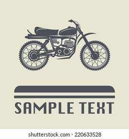 Motorcycle icon or sign, vector illustration