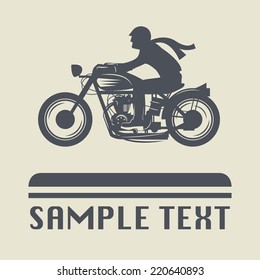 Motorcycle icon or sign, vector illustration