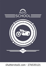 Motorcycle icon or sign, vector illustration