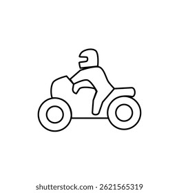 motorcycle icon, simple flat style, illustration, logo sign symbol pictogram template, for ui or ux isolated on white for mobile app, editable