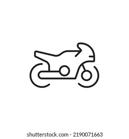 motorcycle icon, simple lines, minimalist shape on white background