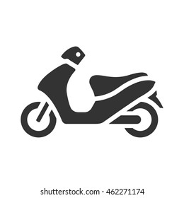 Motorcycle icon in single grey color. Scooter, automatic transmission