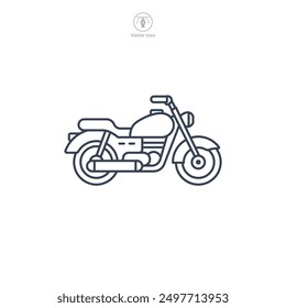 Ilustración vectorial del icono de la motocicleta aislada en el fondo blanco