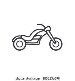 motorcycle icon transport, line style, on white background vector illustration design