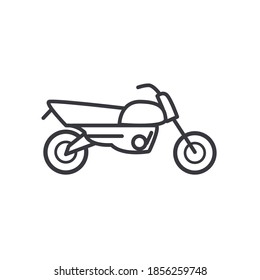 motorcycle icon transport, line style, on white background vector illustration design