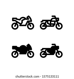 Motorcycle Icon. Transportation Icon Set Vector Logo Symbol.
