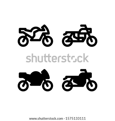 Motorcycle Icon. Transportation Icon Set Vector Logo Symbol.
