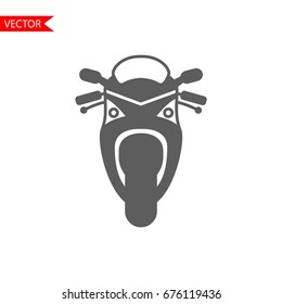 Motorcycle icon in trendy flat style isolated on white background. Symbol for your web site design, logo, app, UI. Vector illustration, EPS