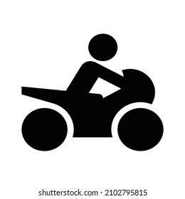 motorcycle icon, two wheeler. glyph icon, silhouette, solid.