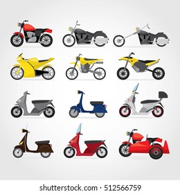 Diseño vectorial de icono de motocicleta.