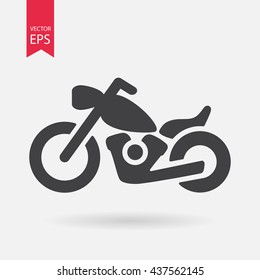 Motorcycle Icon Vector. Flat design. Simple sign isolated on white background.