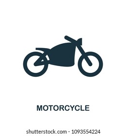 Motorcycle icon in vector. Flat style icon design. Vector illustration of motorcycle icon. Pictogram isolated on white.