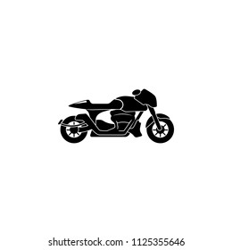 Motorcycle icon in vector. Flat style icon design. Vector illustration of motorcycle icon. Pictogram isolated on white.