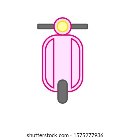 motorcycle icon vector formed with simple shapes