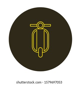 motorcycle icon vector formed with simple shapes