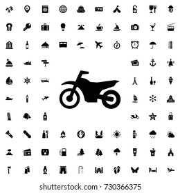 Motorcycle icon vector isolated on white background. set of filled tourism icons.
