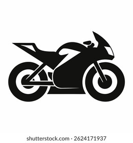 Motorcycle icon vector on white background.