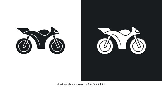 Motorcycle icons. Motorbike vector icon. Sport motor cycle symbol.