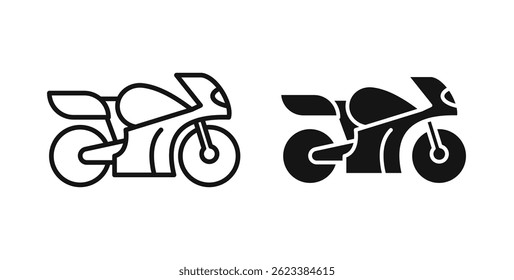 Motorcycle icons on white background for web