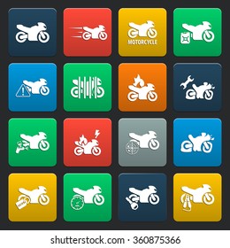 Motorcycle icons set. 